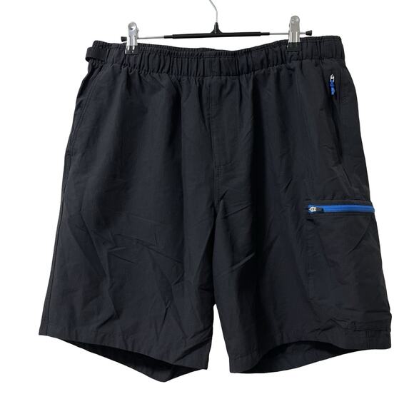 Outerknown Mens 8" Adventure Hybrid Unlined Shorts Size L Black Fishing Hiking - Picture 1 of 7